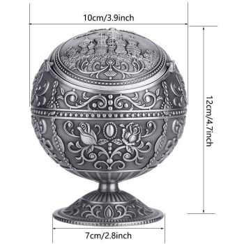 Okrągła popielniczka metalowa w stylu vintage [13220000452]